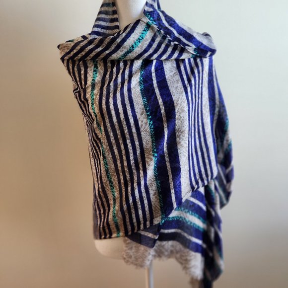 Talbots Wrap/Scarf, Striped pattern - Picture 1 of 5